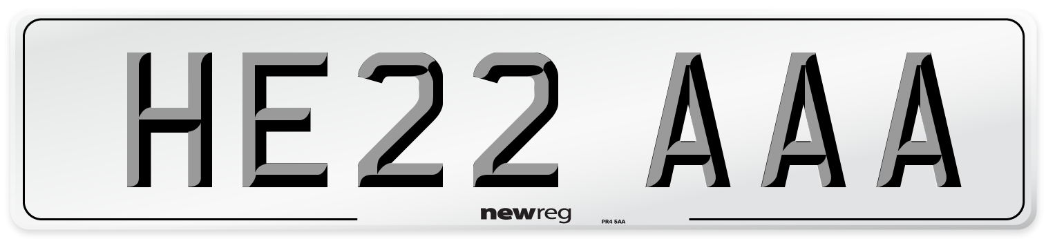 HE22 AAA Number Plate from New Reg